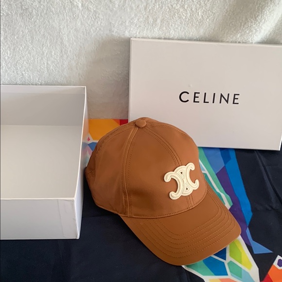 Celine Brown Cap with Logo - Picture 1 of 5